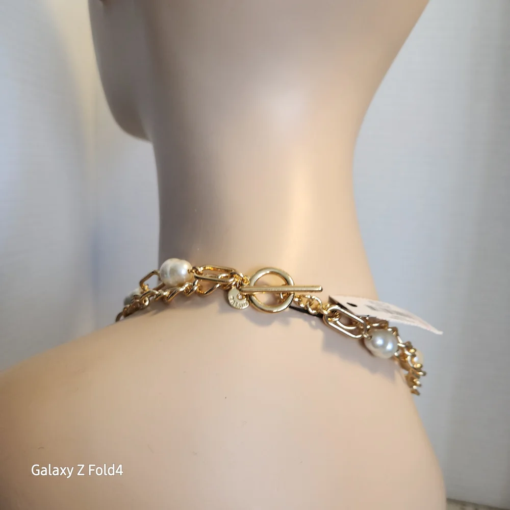 Talbots Gold and Pearl Necklace with Heart Pendant - Picture 11 of 14